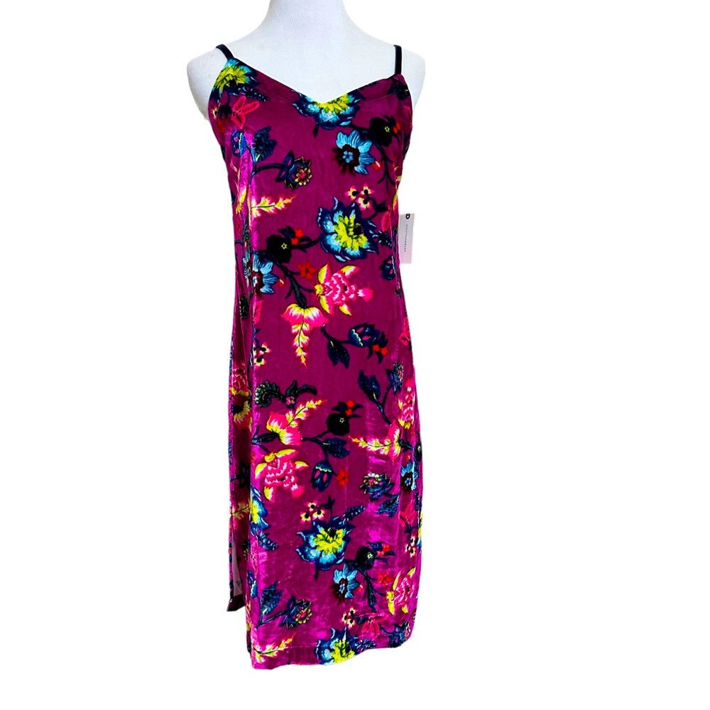Anthropologie Shania Velvet Slip Floral Dress Sz Small New NWT - Picture 1 of 10